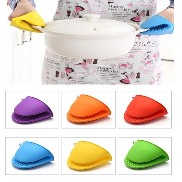 

mats & pads silicone kitchen organizer isolated pot heat pliers microwave oven gloves clip plate 1 pcs anti-scald thicken bbq