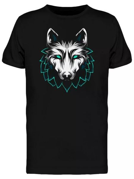 

majestic white wolf logo men's tee -image by shutterstock, White;black