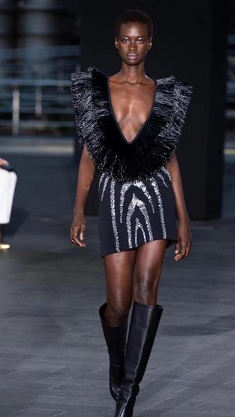 

chic fashion v neck sequins sparkly women summer dress 2021 designer elegant evening club party vestido casual dresses, Black;gray