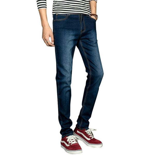 

men's pants men jeans summer thin business vogueslim straight stretch denim trousers classic cowboys young man, Black