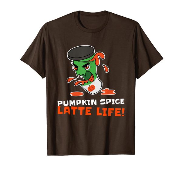 

pumpkin spice latte life | angry cup of latte t-shirt, White;black