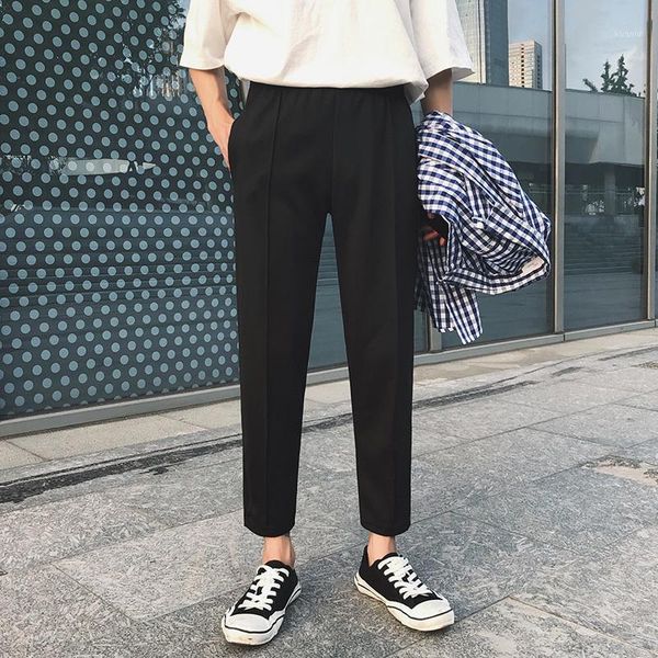 

men's pants 2021 fashion trend soft cotton casual white/black color trousers slim fit comfortable big size m-3xl