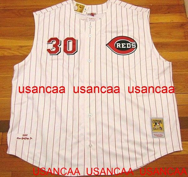 Dikişli Mitchell Ness 2000 Ken Griffey Jr. Jersey Gerileme Formaları Erkek Kadın Gençlik Beyzbol XS-5XL 6XL