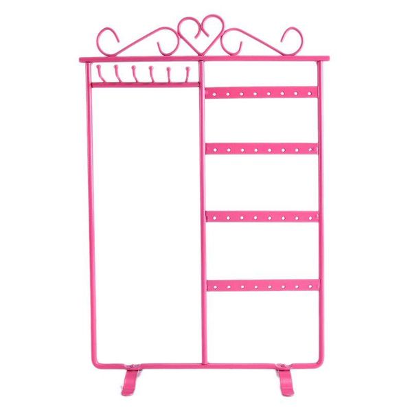 

jewelry pouches, bags 32 hole 6 hook stand earring bracelet necklace jewellery display holder, Pink;blue