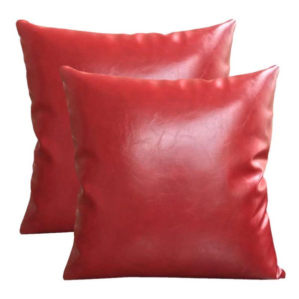 

cushion/decorative pillow pillowcases decoration faux leather cushions covers for sofa bed car seat cover waterproof throw pillows black #t1