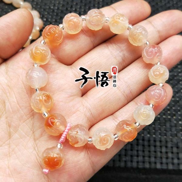 

natural blue agate jade bracelet bangles with dragon texture 10mm beads women bracelets jade jewelry real jadeite jade bangle, Red;blue