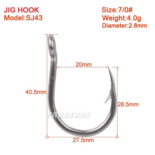 

fishing hook barbed with hole 5pcs fishhook 1-13# sea big bass trout tuna catfish squid fish hooks