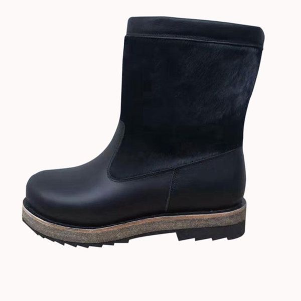 

boots warm men's winter horse hair, Black