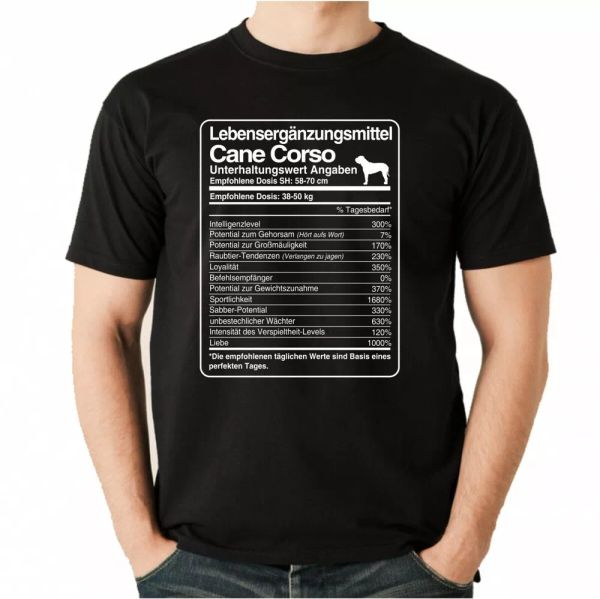 

t-shirt dose cane corso life supplements men dog dogs, White;black