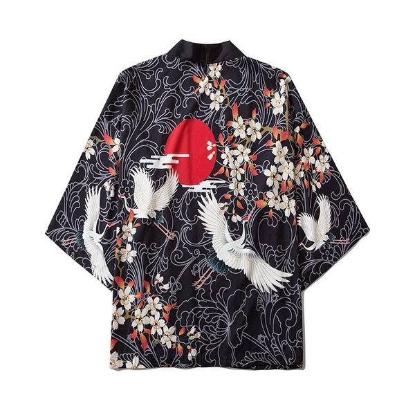 

ethnic clothing 2021 japanese harajuku kimono men women cardigan blouse haori obi yukata clothes samurai cosplay costume mens casual shirt t, Red