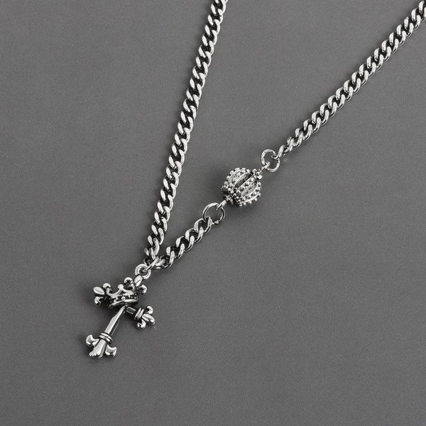 

pendant necklaces vintage jesus cross necklace men gothic crown chains initial gargantilla mujer hip hop jewelry m4, Silver