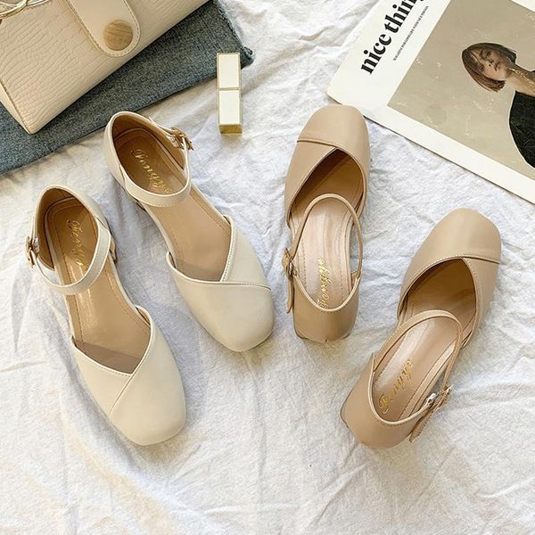 

sandals buckle strap 2021 summer block heels beige heeled female shoe med espadrilles platform chunky black girls medium closed