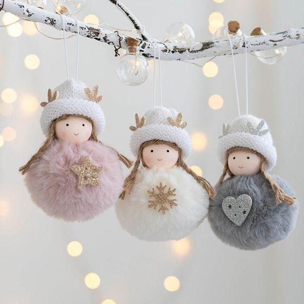 

charms merry christmas tree pendant angel antlers girl doll handmade decorations plush toy gift ornament xmas navidad natal year, Bronze;silver