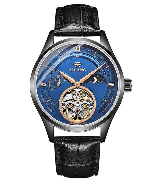 

wristwatches 2021 men's trend simple fashion automatic mechanical watch leather waterproof, Slivery;brown