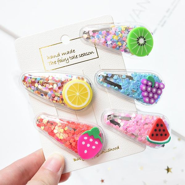 

baby colourful fruit transparent harpin children hair accessories, Slivery;white