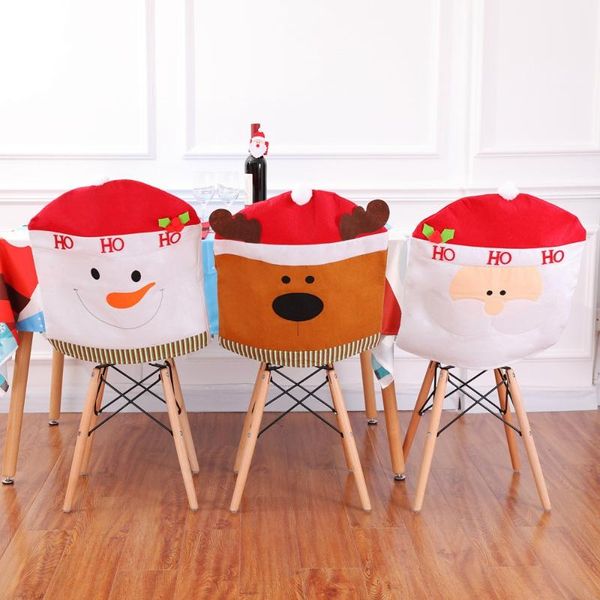 

christmas santa claus snowman elk chair cover for el restaurant or family dinner table ornament office home decor covers