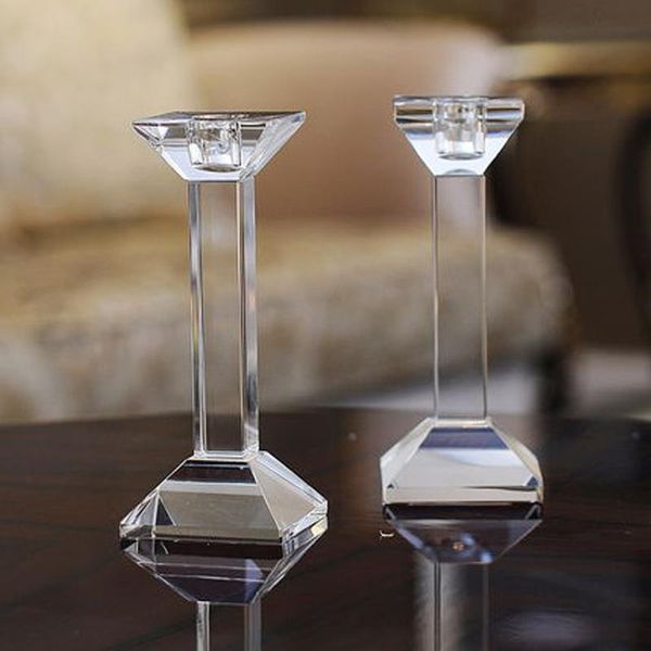 

candle holders modern crystal glass minimalist votive holder matching stick candelabra wedding decoration