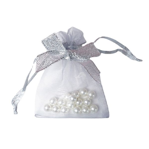 7*9 cm Mini fiocchi Organza Drawsting Borse Borse di stoccaggio Con fiocco Confezione di gioielli Display Regalo di compleanno Confezioni di caramelle Commercio all'ingrosso