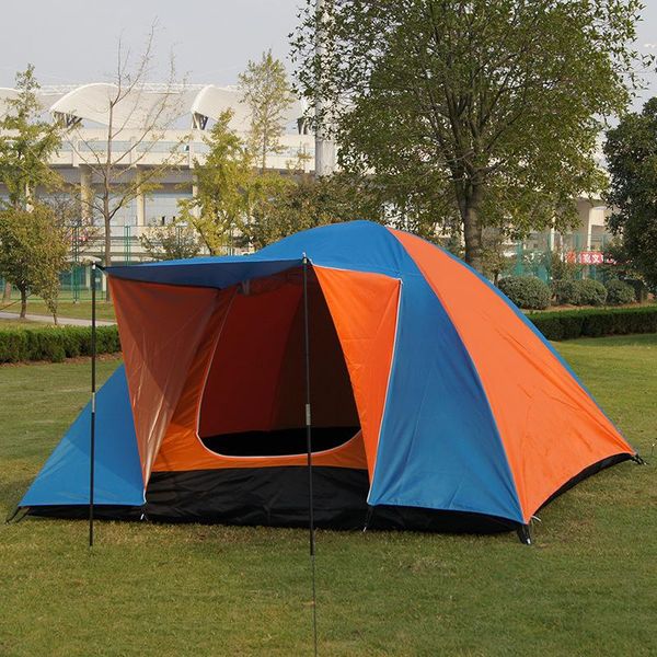 

tents and shelters 3-4 double-layer waterproof, windproof, shading camping mountain tent portable easy to build