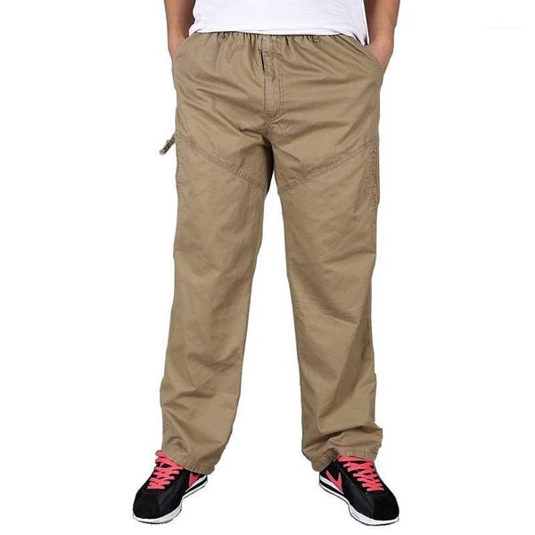 

plus size 6xl spring summer cargo pants cotton men casual hip hop harem loose baggy trousers male clothes men's, Black