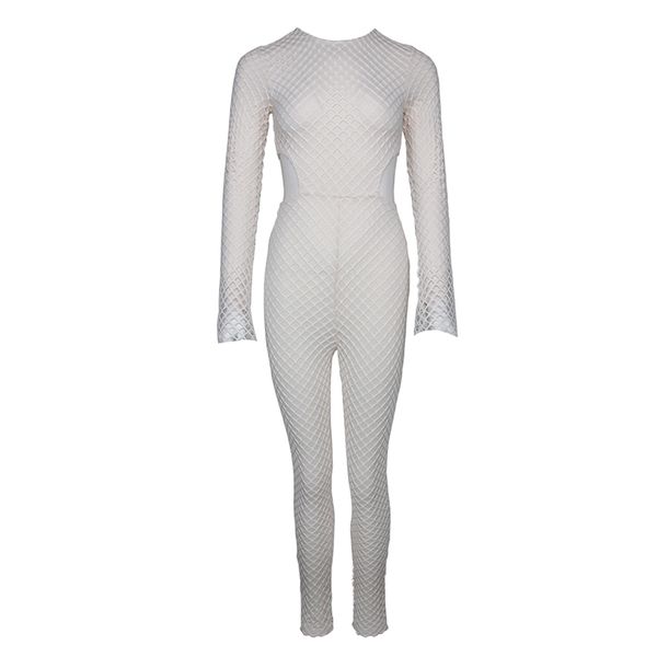 

jumpsuits women overalls rompers lady slim jumpsuit fitness party clubwear long sleeve clothing 210515, Black;white