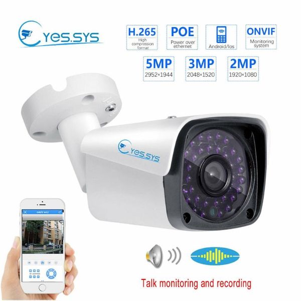 

eyes.sys h.265 3mp/5mp audio record sound 2592*1944 indoor 36ir ip poe camera onvif rtsp home security monitor cameras
