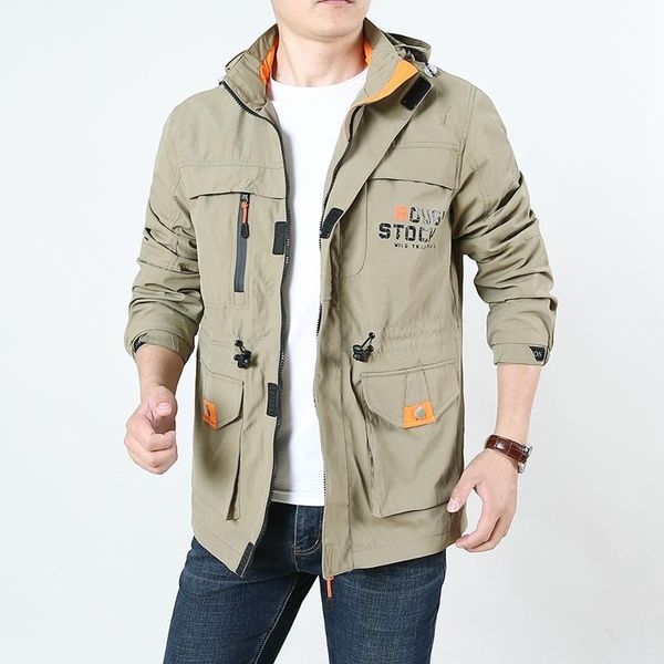 

men's jackets men casual jacket outdoor breathable autumn windbreaker hooded bomber mens waterproof hiking military outwear coat, Black;brown