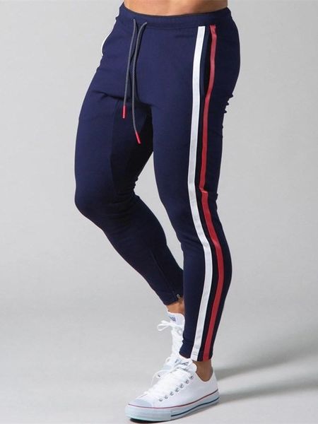 

men's pants streetwear joggers men gym fitness clothing elastic waist breathable tracksuit trousers bottoms leggings sports sweatpants, Black
