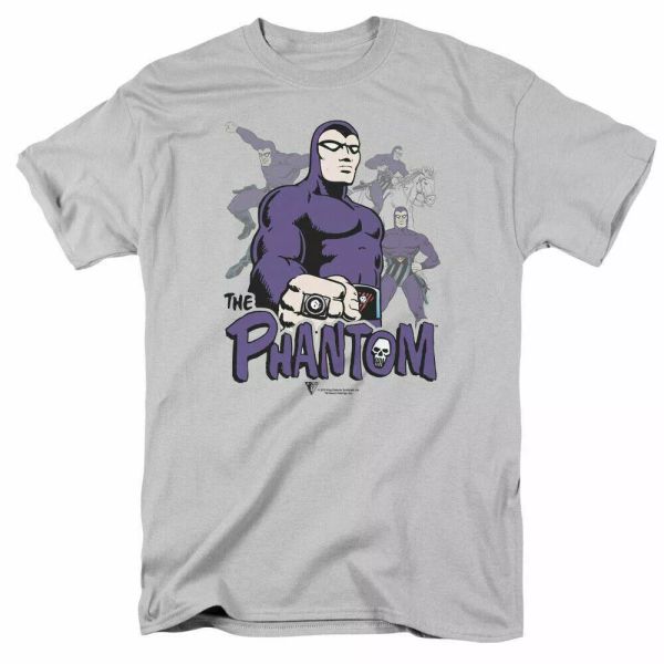 

The Phantom Kiss the Ring T Shirt Mens Licensed KF Comics Tee Silver, White;black