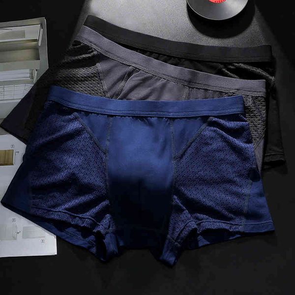 

underpants ice silk men's boxer underwear confused summer thin modal mesh breathable quadrangle pants boys' shorts, Black;white