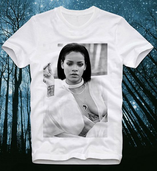 

t-shirt rihanna 3d diamonds black & white foot singer woman hip hop, White;black