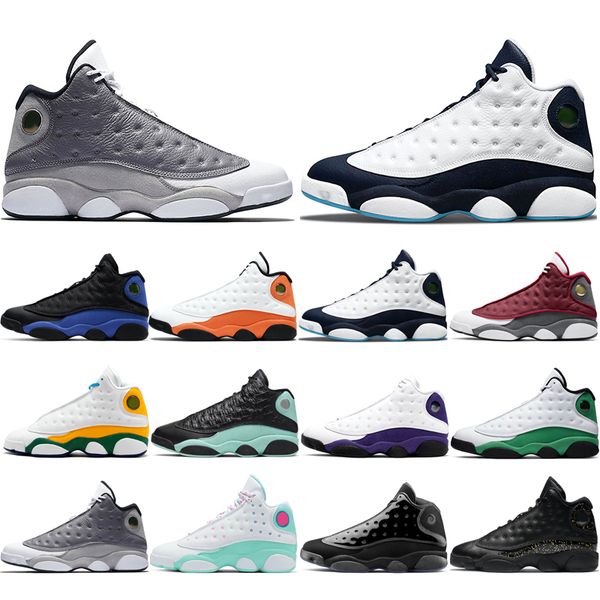 

original 13s basketball shoes atmosphere grey aurora green black cat cap and gown chicago flint gold glitter he got game starfish size 40-46