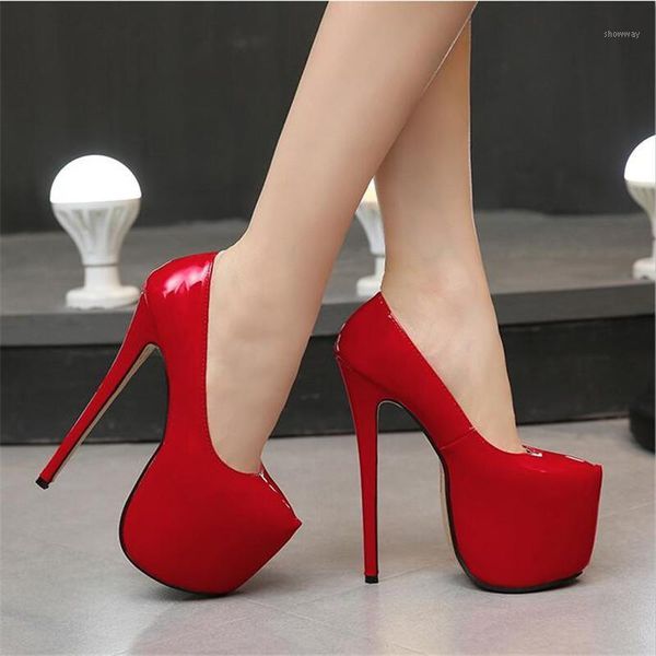 

dress shoes 35-44 size women super high heels 18cm concise 8cm platforms pumps wedding party leather zapatos1, Black