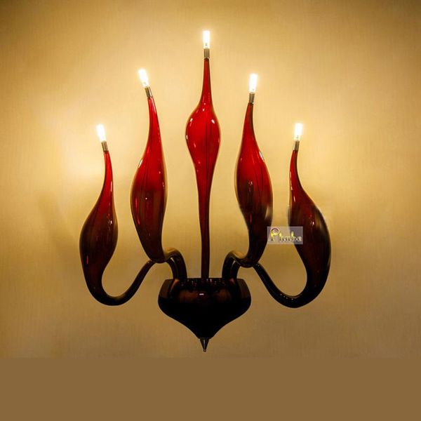 

wall lamps italian modern swan lamp light blown glass sconce (5 head ,18 kinds of color) +