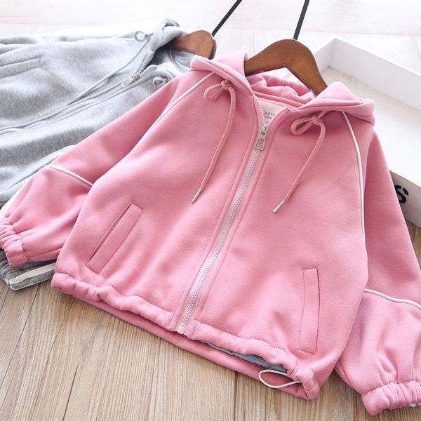 

jackets girls sweatshirt autumn hooded coat children's wear wholesale, Blue;gray