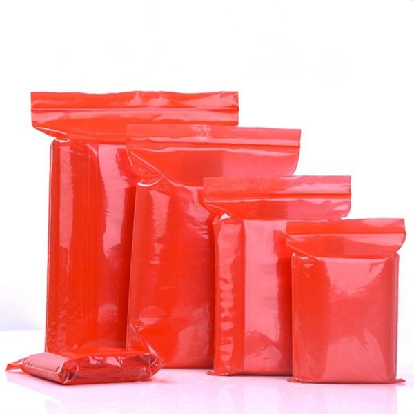 

storage bags 1000pcs red heat sealable plastic pouches reclosable recyclable crafts grocery package bag tea powder pack