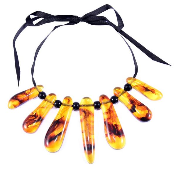 

long chain leopard acrylic pendant necklace 2021 women's fashion adjustable resin statement party jewelry wholesale necklaces, Silver
