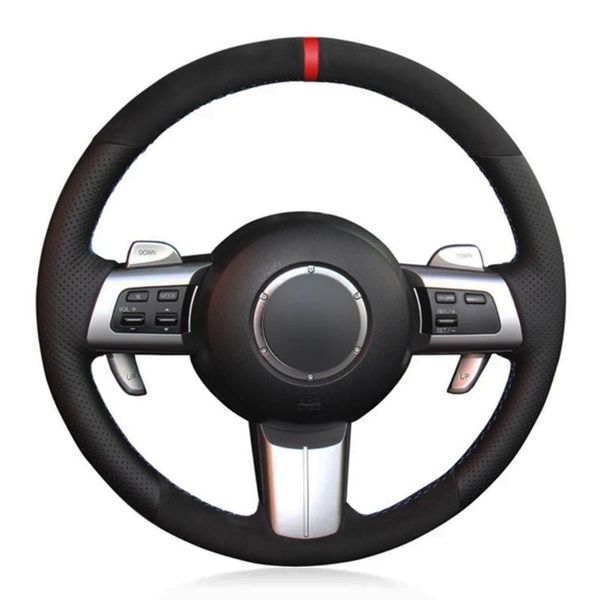 

steering wheel covers car cover non-slip hand-stitched soft black suede for mx-5 miata 2009-2013 rx-8 cx-7 2007-2009