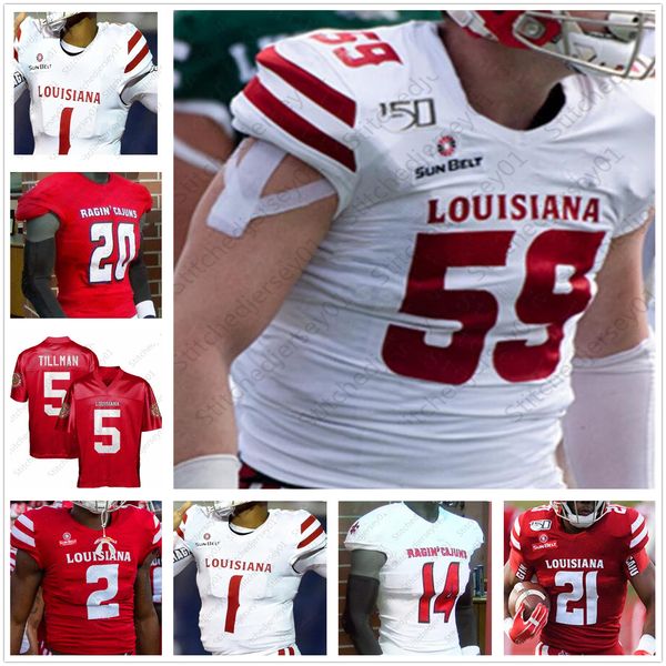 

custom louisiana ragin cajuns football jersey ncaa college ferrod gardner jalen williams peter leblanc mens women youth, Black