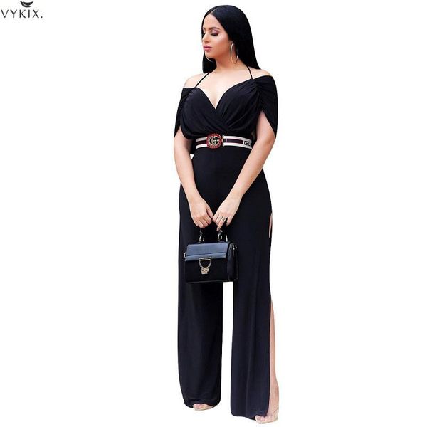 

women's jumpsuits & rompers jumpsuit short sleeve jump suit v-neck strap off the shoulder sexi night club women romper party playsuit o, Black;white