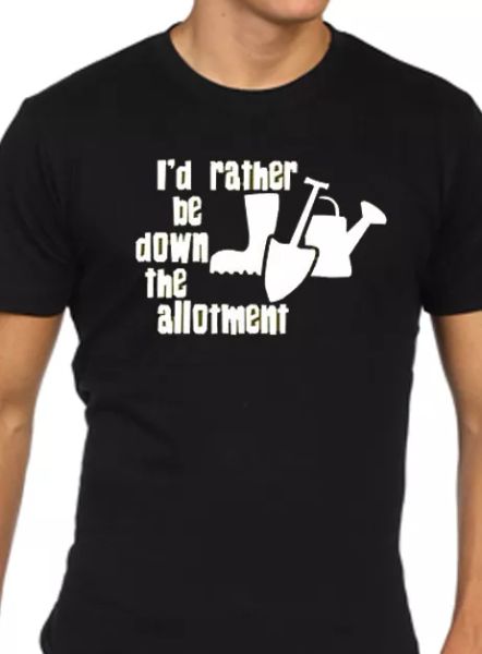 

i'd rather be giÃ¹ il allotment t shirt uomo divertente gardiner regalo, White;black