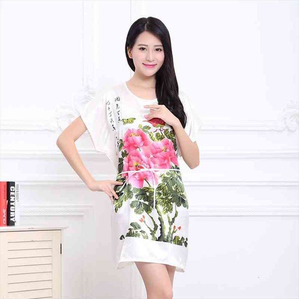 

Fashion Womens Summer Robe Chinese Lady Rayon Bath Gown Yukata Nightgown Nuisette Pijama Mujer  Xsz023, Black;red