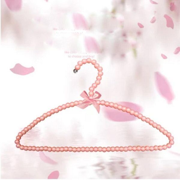 

hangers & racks 5pcs/lot 29cm high-grade pearl coat hanger curved anti-skid plastic