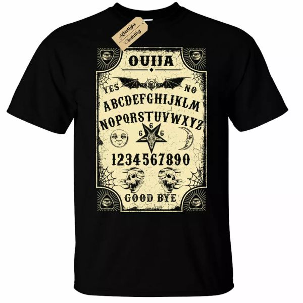 

ouija board shirt mens halloween gothic haunted ghost, White;black