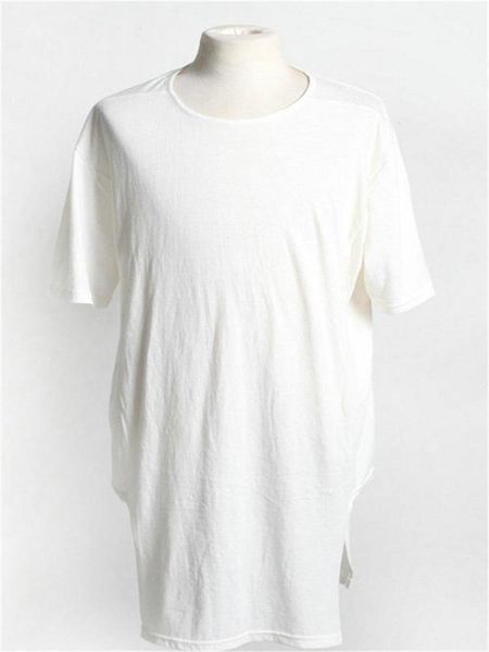 

men's t-shirts korean version irregular hem short sleeve t shirt hair stylist style casual street personality simple large size, White;black