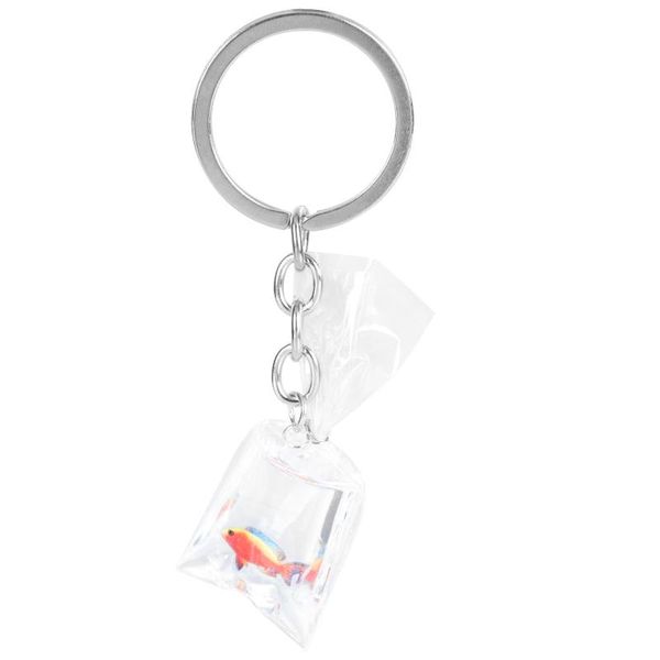 

keychains resin key chain tropical fish pendant ring water bag charm decor, Silver