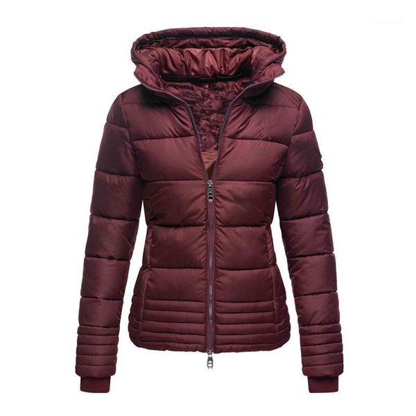 

women's down & parkas 2021 hooded cotton coat women spring autumn plus size slim gray wine red fashion casual thin light jacket gh700, Black