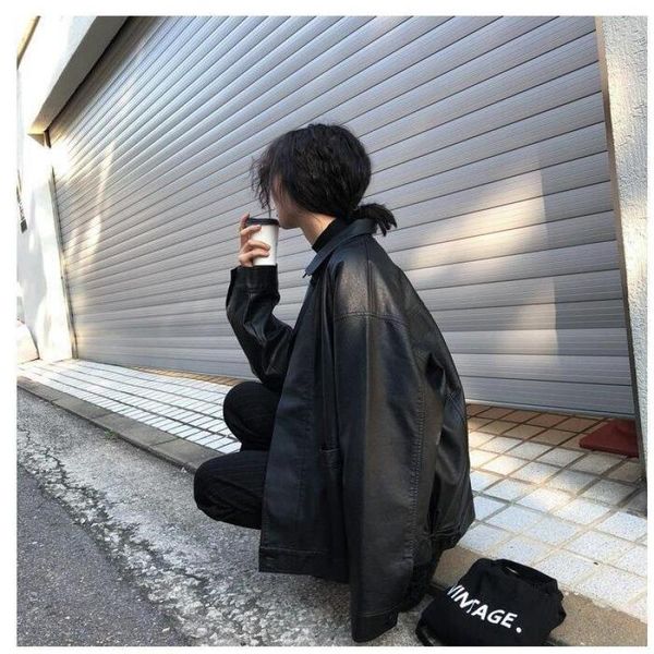 

women's jackets leather coat korean version plus velvet thickening 2021 spring and autumn winter pu bf jacket, Black;brown