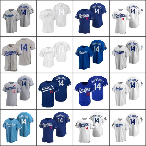 

los angeles dodgers men 14 enrique hernandez women youthjersey, Black;red