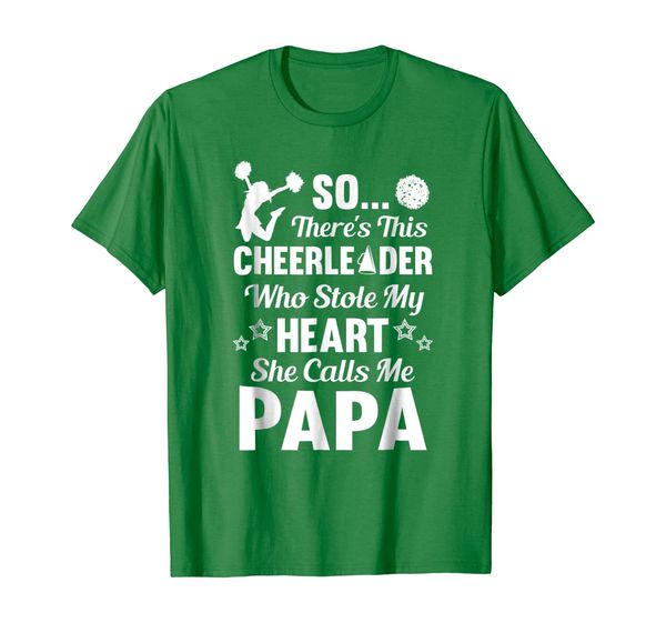 

mens cheerleader stole my heart cheer papa shirt, White;black